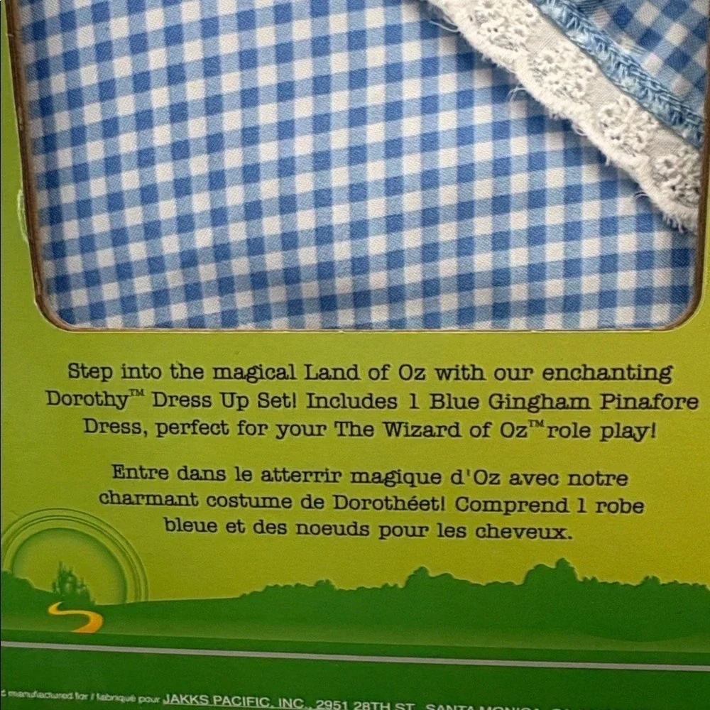 Wizard of Oz Dorothy Costume Bundle Dress Toto Basket Ruby Slippers 4-6X